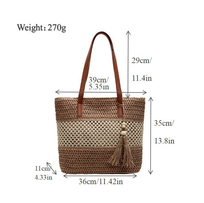 Strandtasche mit Dekorativem Quastenanhänger Brehn