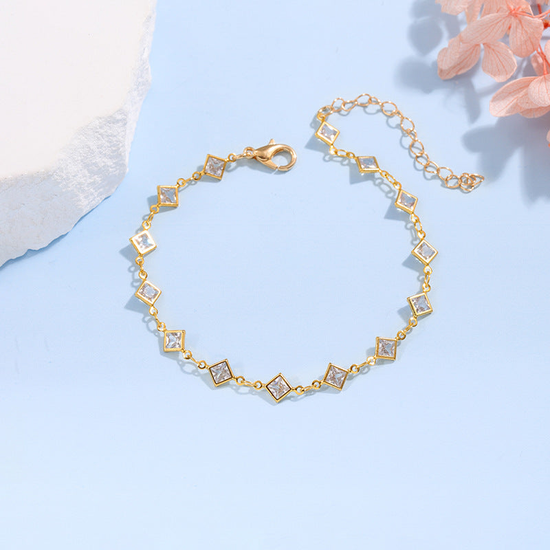 Elegante Glas-Ketten-Armband Brehn