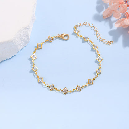 Elegante Glas-Ketten-Armband Brehn