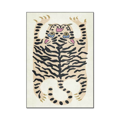 Verspielter Tiger-Themen-Teppich