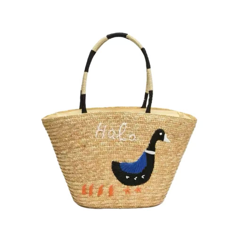 Handgefertigte Tasche mit Kreativer Tierstickerei Brehn