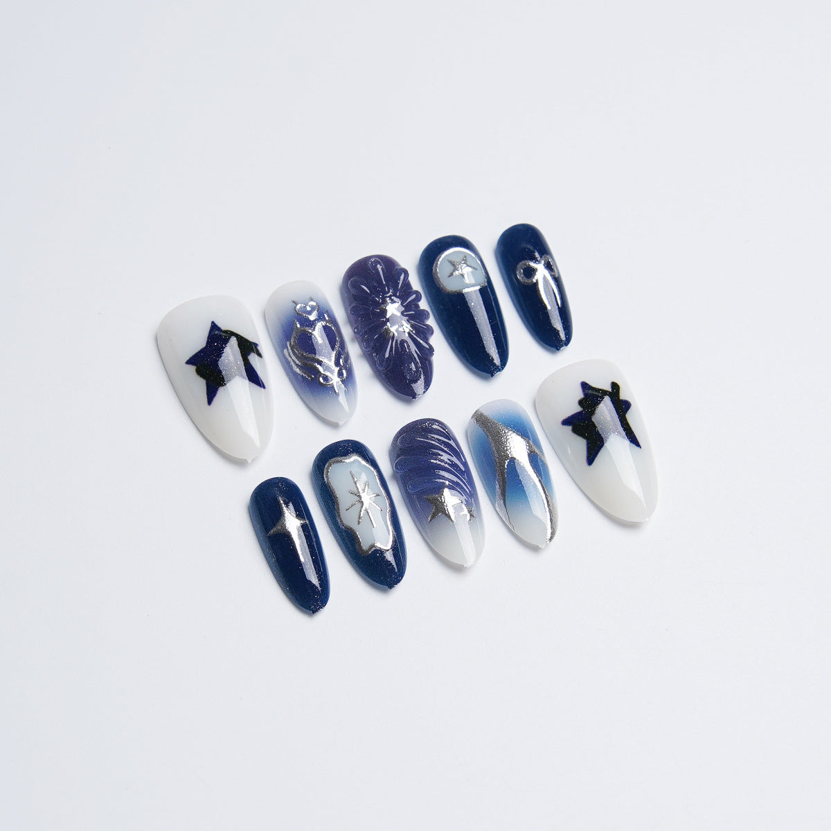 Kunstnagelset mit stilvollen Designs Brehn