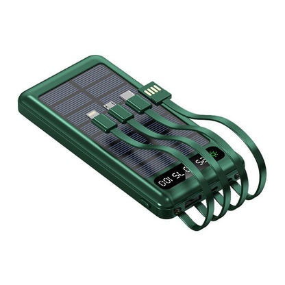 Solarbetriebene Powerbank mit Integrierten Ladekabeln Brehn