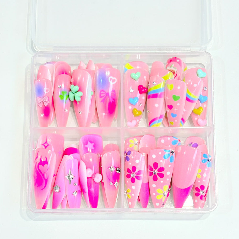 Verspieltes thematisches Press-On-Nagelset Brehn
