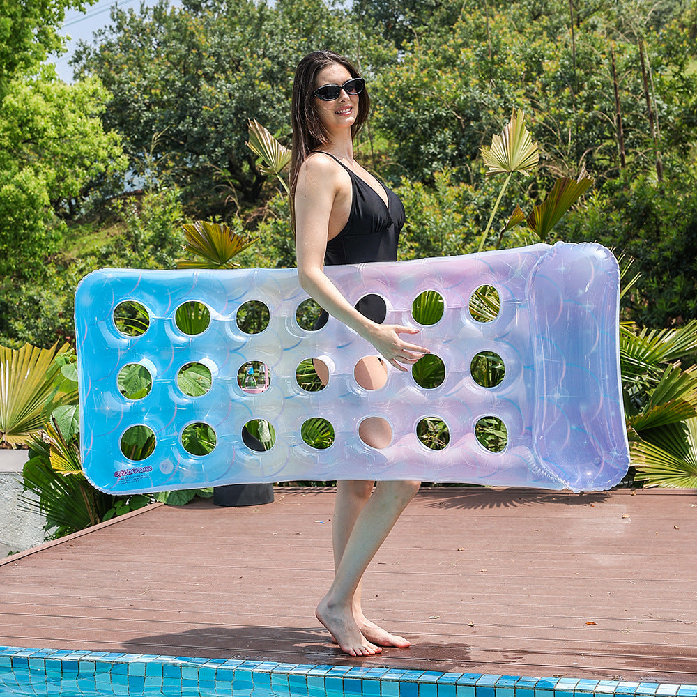 Unisex Aufblasbare Wasserliege mit Luftlöchern und ergonomischer Kopfstütze Brehn