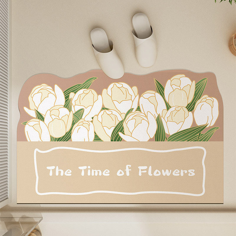 Florales Design Badezimmerteppich für Badezimmerböden