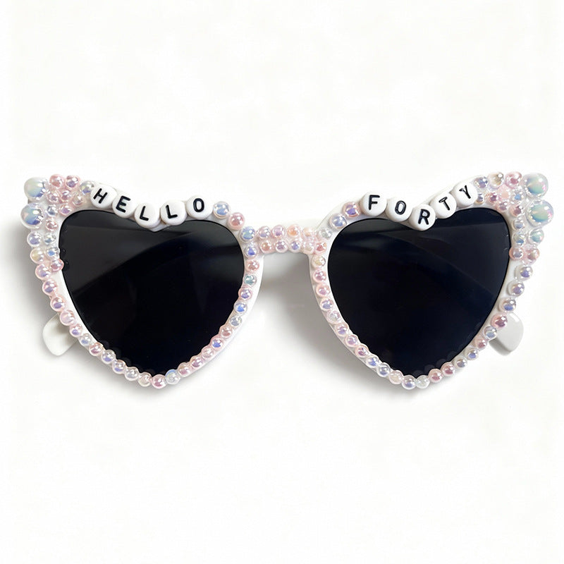Perlenverzierte Cat-Eye-Sonnenbrille Brehn
