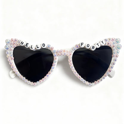 Perlenverzierte Cat-Eye-Sonnenbrille Brehn