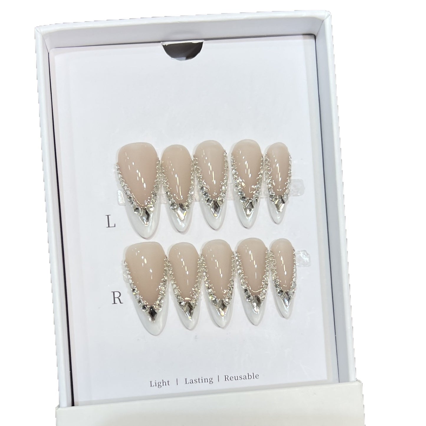 Dekorativer Floral Stiletto Press-On Nail Set Brehn