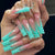 Künstlerisches langes Press-On-Nagelkunst-Set mit strukturiertem Design Brehn