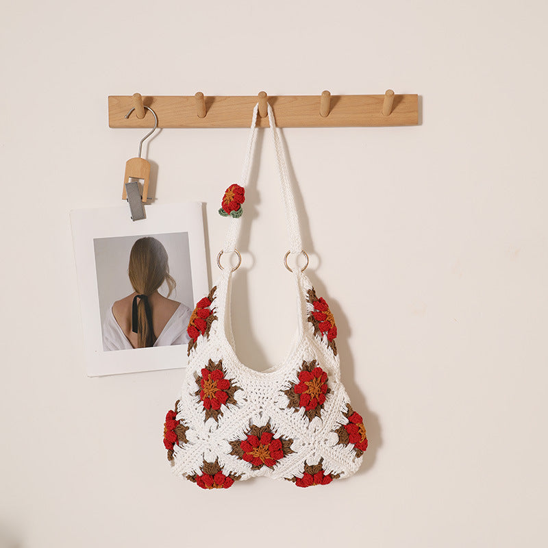 Handgefertigte Häkelhandtasche Im Floralen Design Brehn