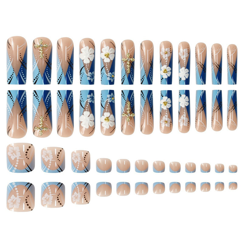 Dekorative Blumige Press-On Nail Art Extensions Brehn 1787913951