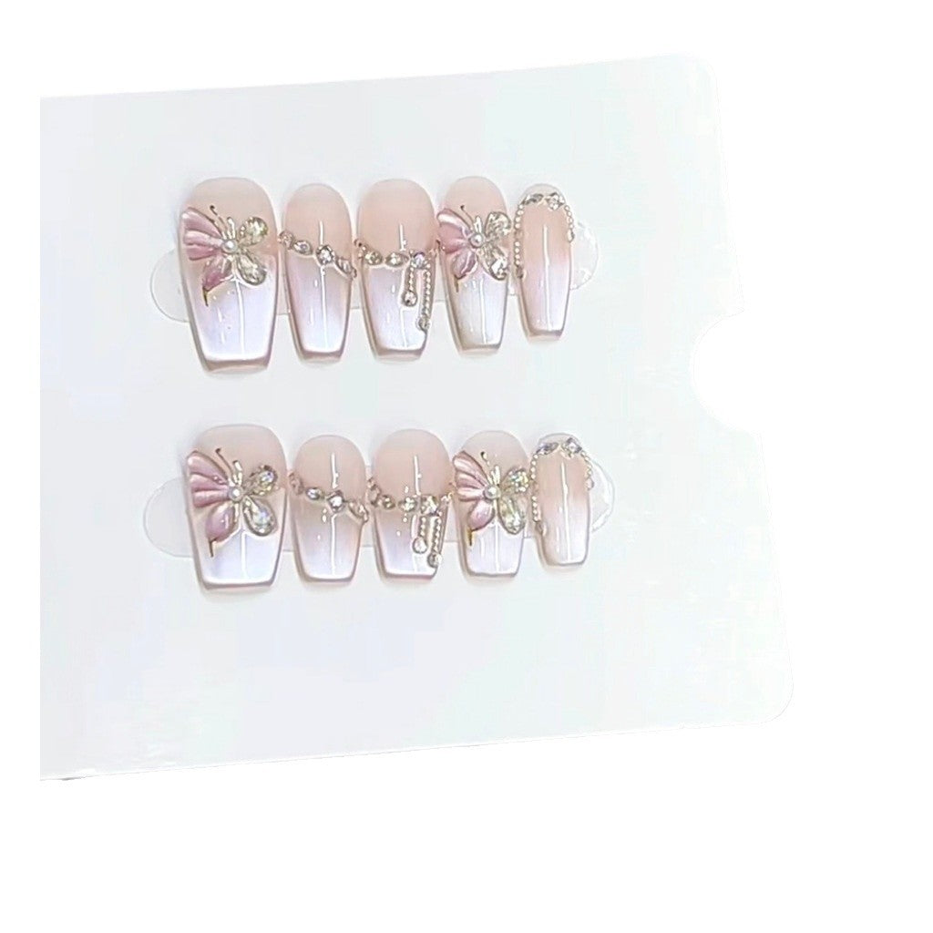 Rhinestone-dekorierte Press-On-Nagel-Set Brehn