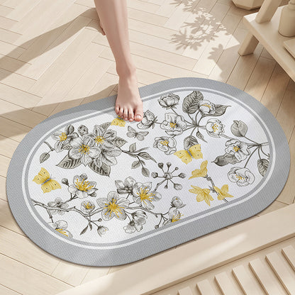 Frauen Floral Rutschfeste Badematte Brehn