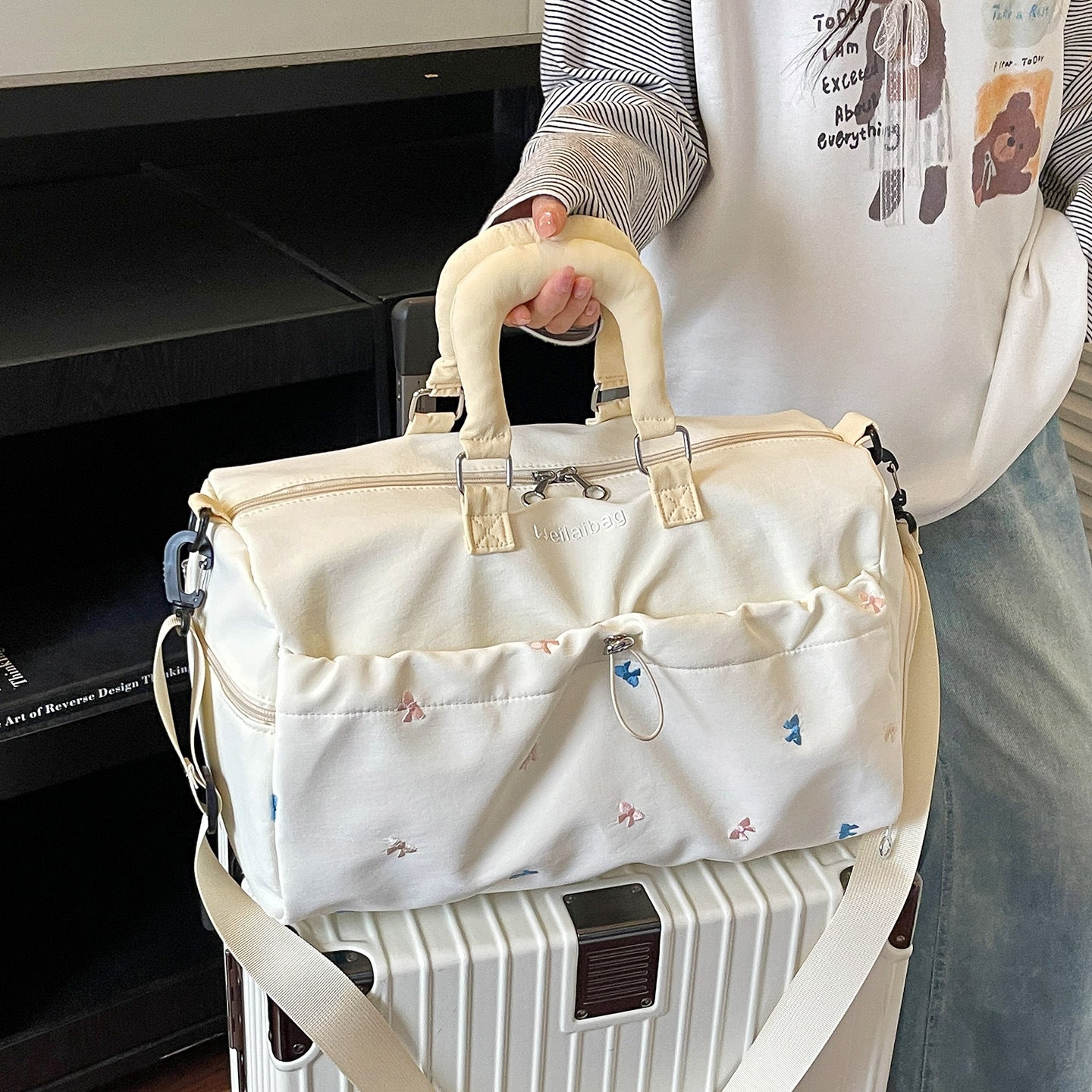 Multifunktionale bestickte Duffel-Tasche Brehn