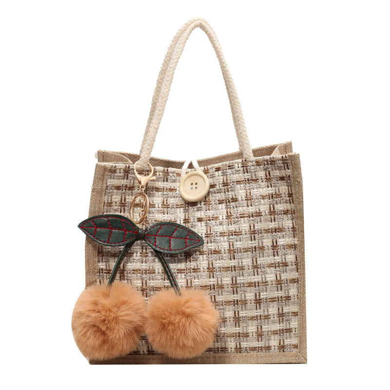Bohemian Tasche mit dekorativen Pom Poms