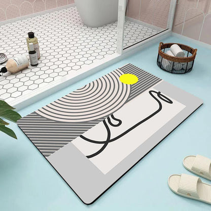 Abstrakte geometrische Badematte