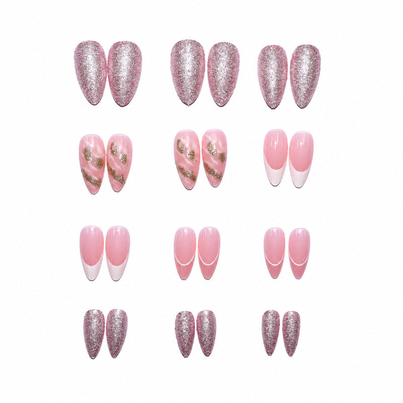 Premium Nagelkunst Set mit Glitzer und Blumenmuster Brehn