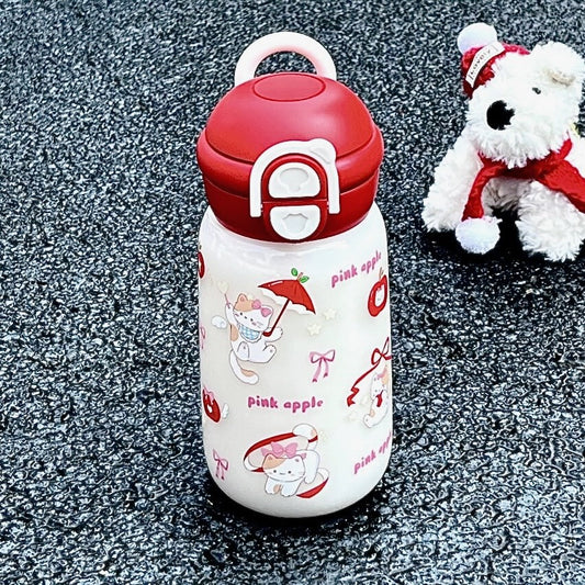 Damen Isolier-Trinkflasche mit verspieltem Tierdesign und sichergestelltem Klappverschluss Brehn