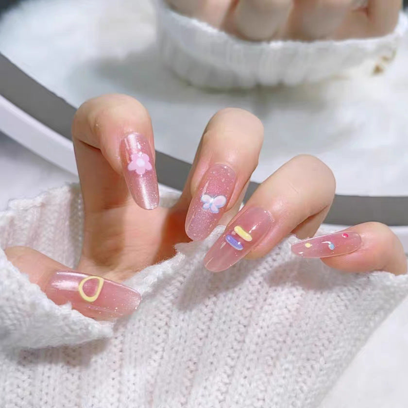 Künstlerisches Floral Design Press-On Nagel Set Brehn