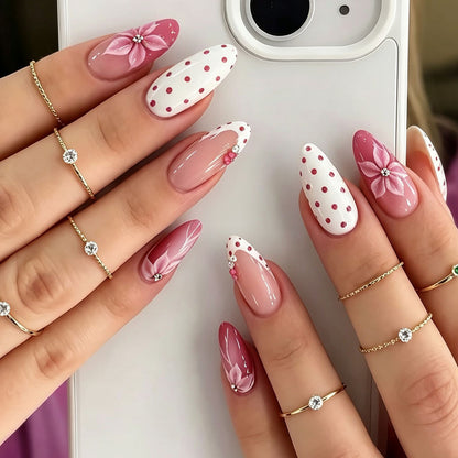 Dekorative Florale Stiletto Nagelkunst Kollektion Brehn