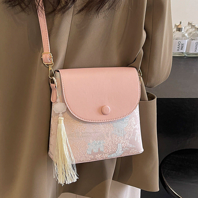Elegante Texturierte Mini Umhängetasche