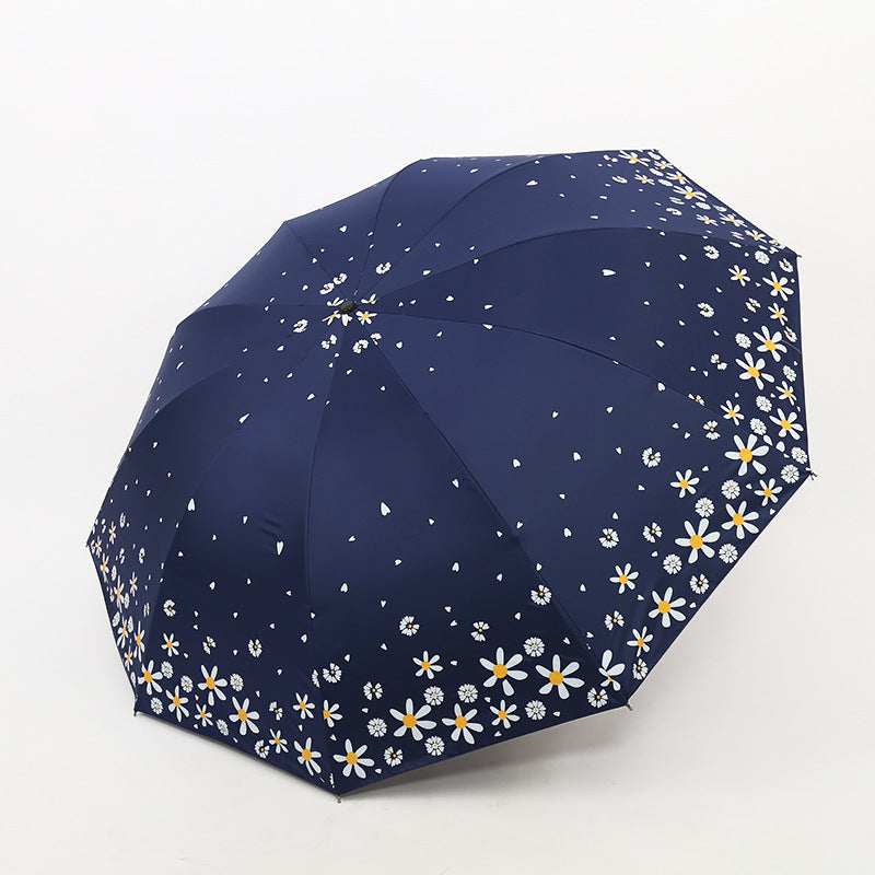 Damen Regenschirm mit floralem Design und verstärktem Rahmen Brehn