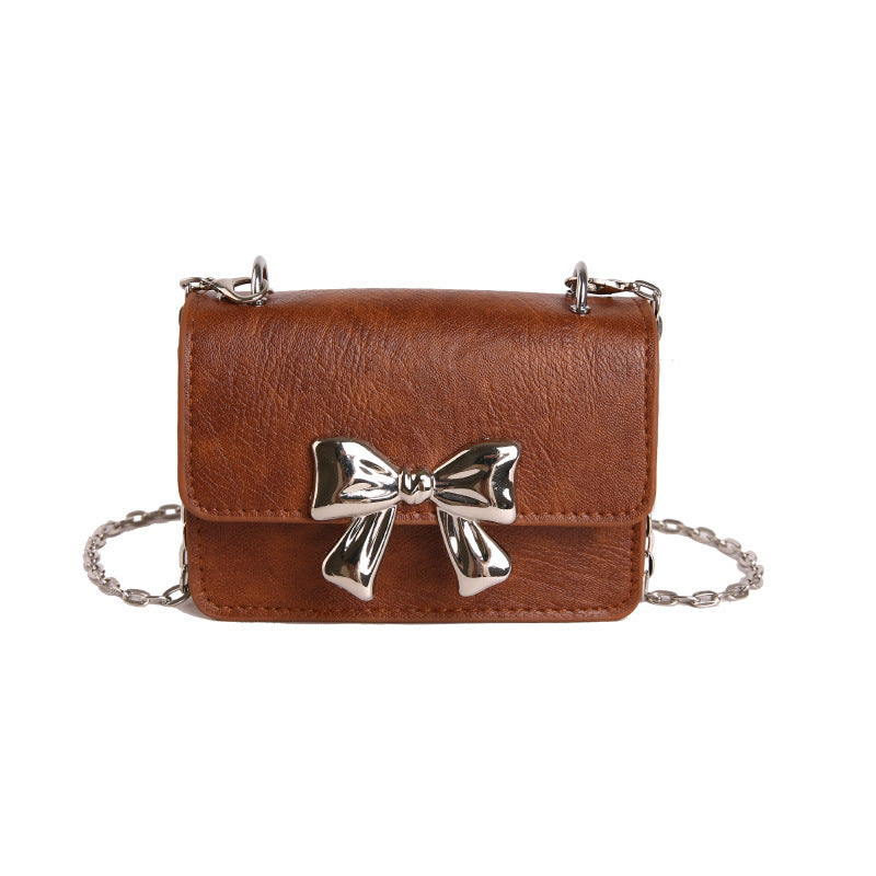 WoCharming Schleifenverzierte Mini-Handtasche Brehn