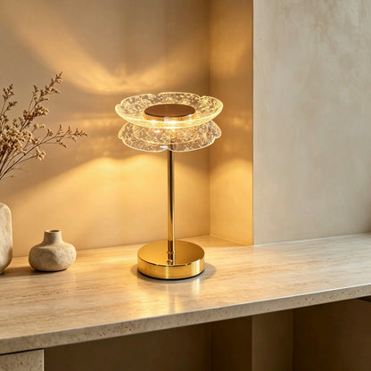 Künstlerische Glastischlampe