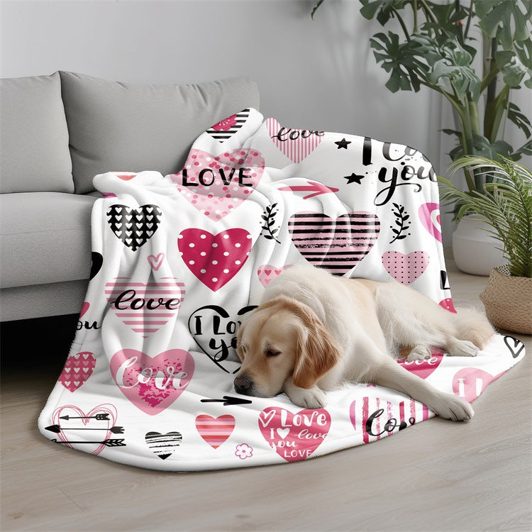 Herzmotivierte kuschelige Fleece-Decke