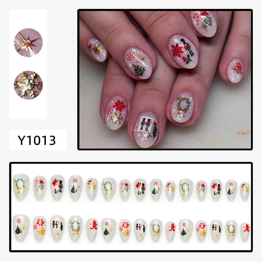 Elegante Kunstnägel mit Festlichen Weihnachtsmotiven Brehn