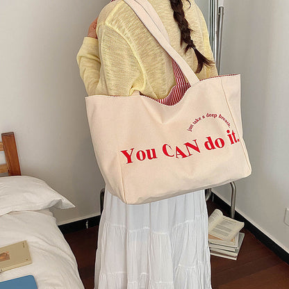 Gestreifter Canvas-Shopper