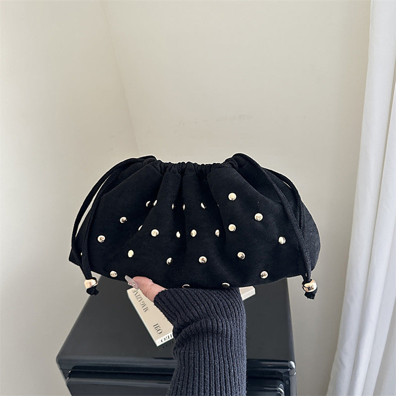 WoChic Nieten Drawstring Clutch Tasche Brehn