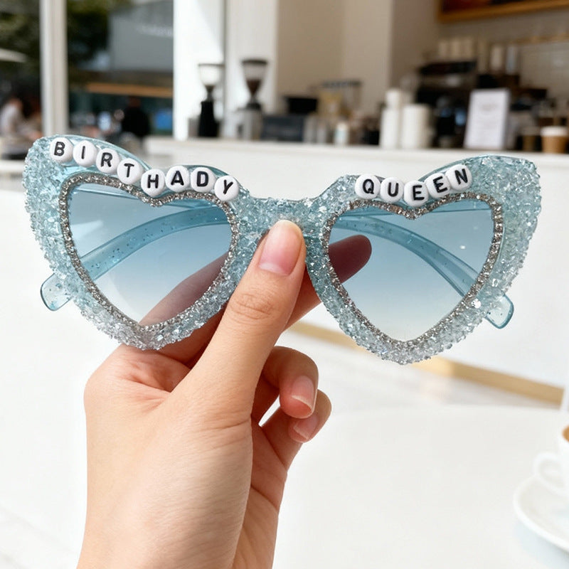 Rhinestone-beschmückte Herz-Sonnenbrille Brehn