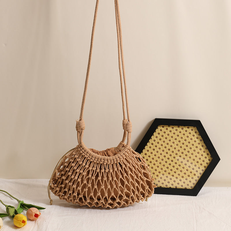 Feine Makramee-Crossbody-Tasche mit Verstärktem Tragegurt Brehn