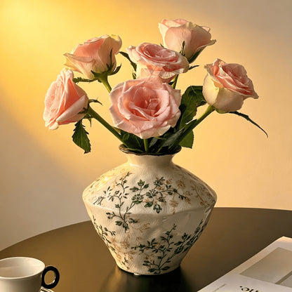 Blumenmuster Dekorative Keramikwasserflasche