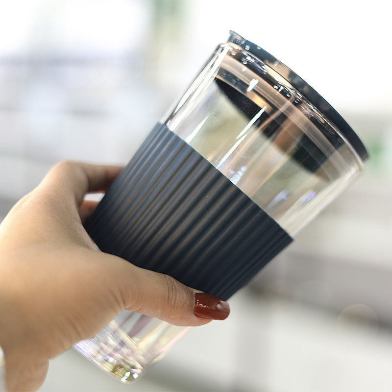 Damen multifunktionale Trinkbecher mit integriertem Silikonüberzug und hygienischem Deckel Brehn