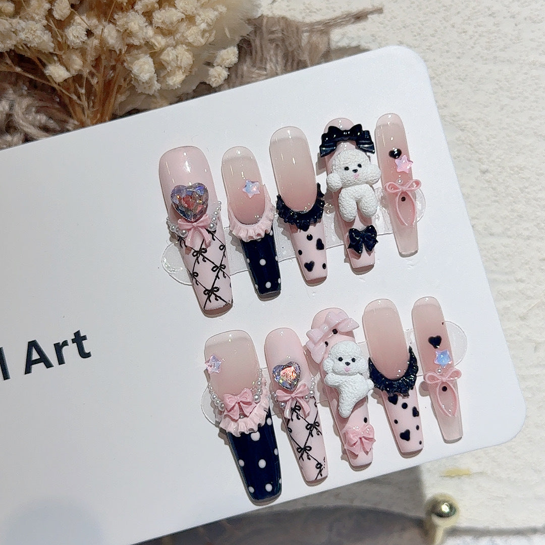 Verspieltes 3D-Charakter-inspiriertes Press-On-Nagelkunst-Set