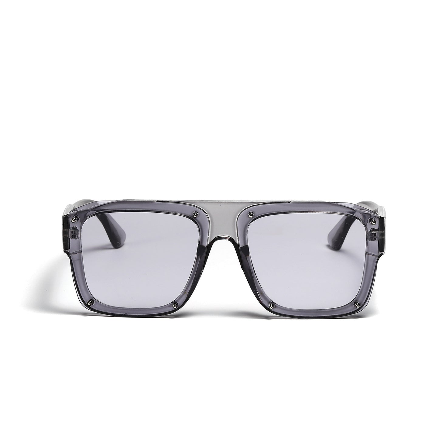 Damen Square-Sonnenbrille mit modischem transparentem Rahmen Brehn