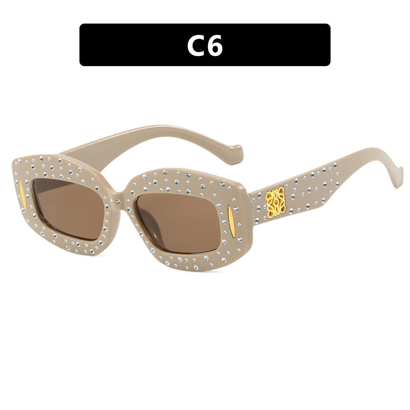 Damen modische Sonnenbrille mit glamourösem Strassbesatz Brehn