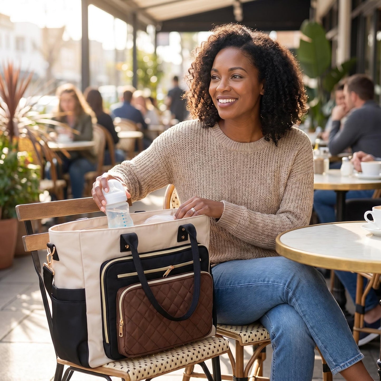 Handtasche mit Eleganter Steppoptik Brehn
