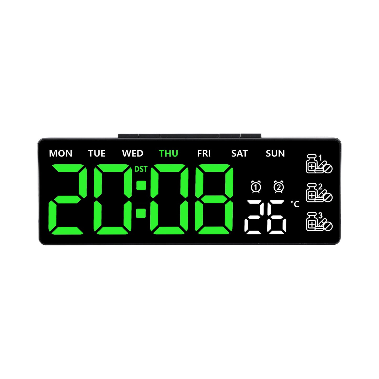 Digitaler Thermo-Wecker mit großem LED-Display Brehn