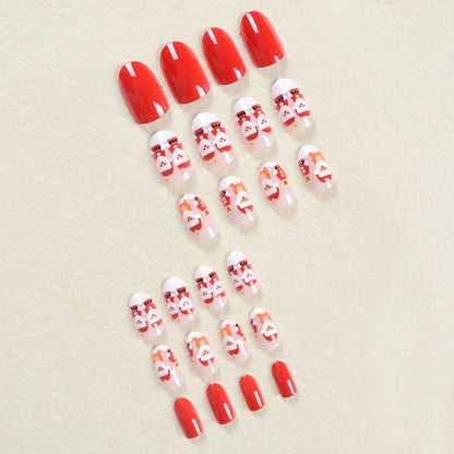 Kunstnagelset im festlichen Weihnachtsdesign mit niedlichen Motiven Brehn