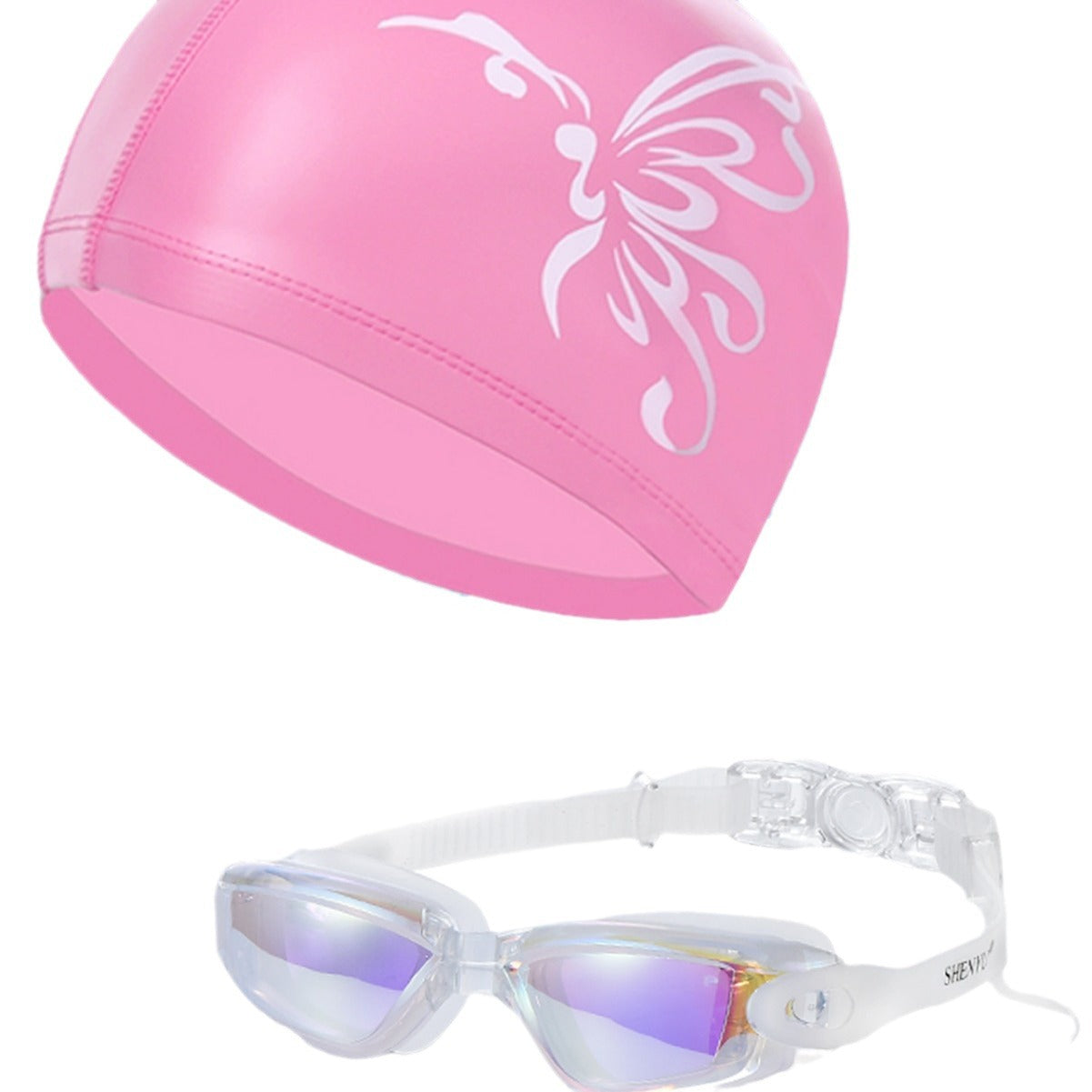 Schwimmset mit Komfort-Schwimmbrille und Trendiger Schwimmhaube Brehn