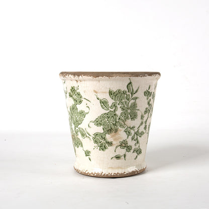 Dekorativer Keramik Blumentopf mit floralem Design Brehn