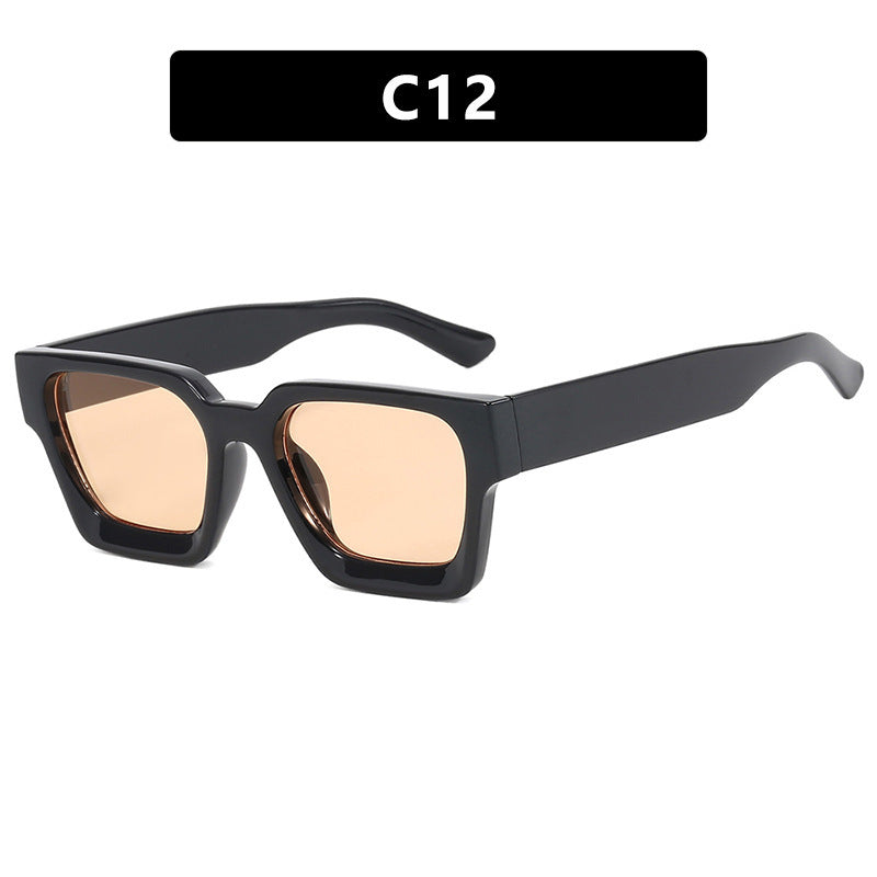 Damen modische quadratische Sonnenbrille mit gelben Gläsern Brehn