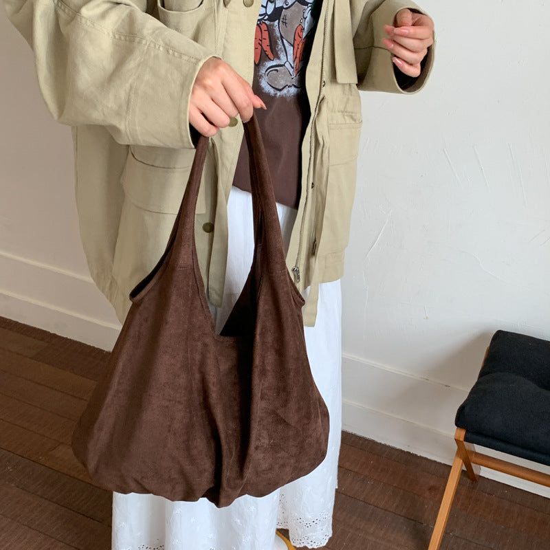 Weiche Wildleder Schlappe Tote Bag