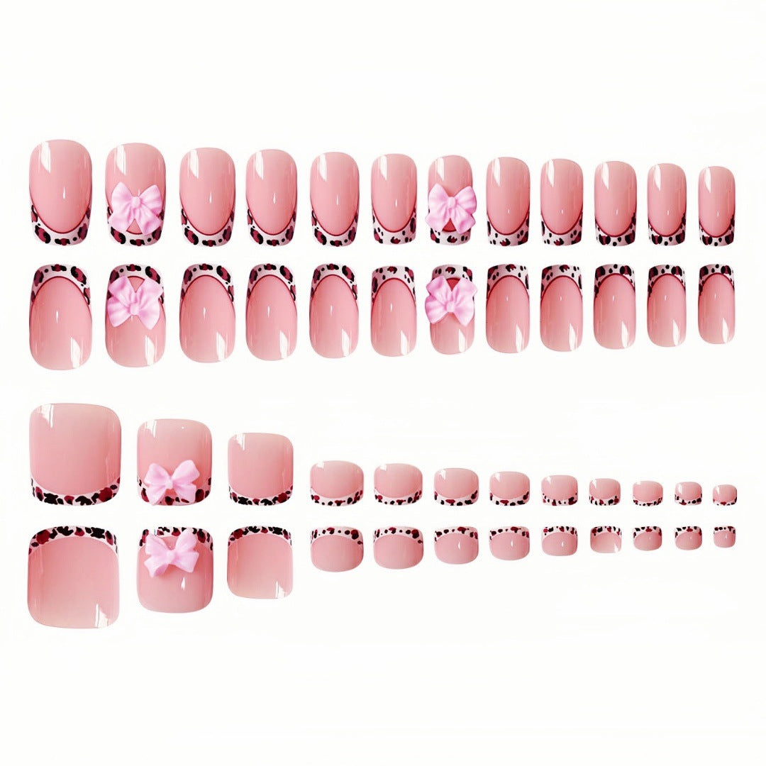 Dekoratives 3D Schleifen Press-On Nagelset Brehn
