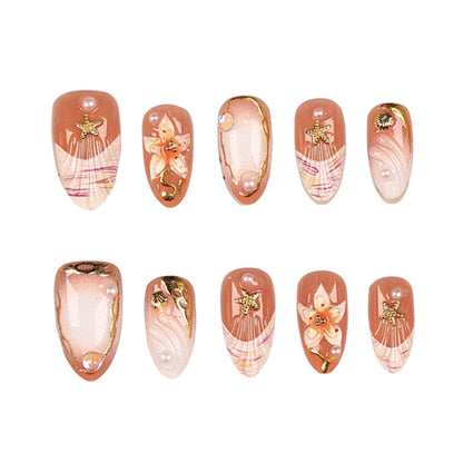 Künstlerisches Blumen Press-On Nagelspitzen Set