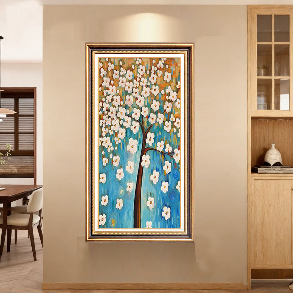 Elegante Blumenreiche Leinwand Wandkunst
